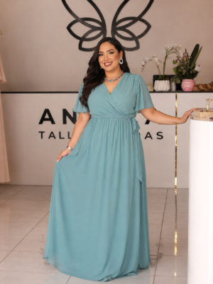 VESTIDO LARGO MANGA ACAMPANADA 40213