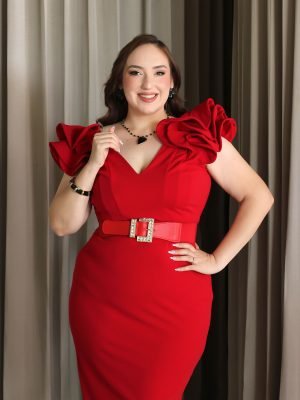 VESTIDO CON DISEÑO EN HOMBROS 1122