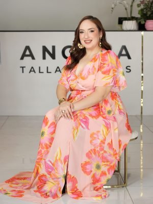 VESTIDO LARGO CUELLO V 9350