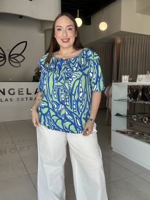 BLUSA CAMPESINA ESTAMPADA 0371