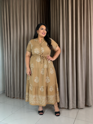 VESTIDO MIDI KAKI 251052