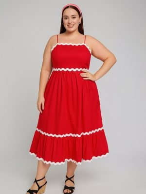 VESTIDO MIDI ROJO 251343