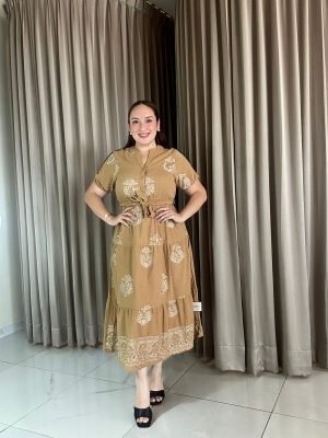 VESTIDO MIDI KAKI 251052