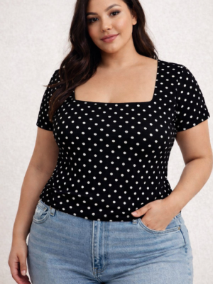 Blusa básica de lunares Negra 5139