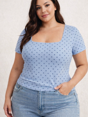 Blusa básica de lunares Azul 5139