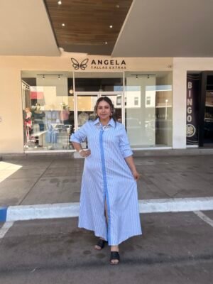 Vestido Camisero Rayas Azul 51331