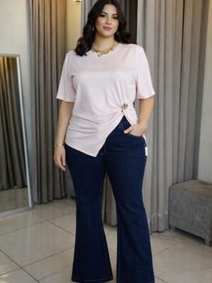 Blusa Rosa con Detalle Dorado 1105