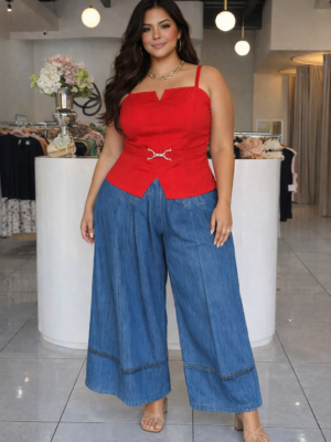 Pantalón Denim Wide Leg Curvy 1122