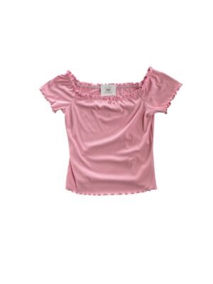 Blusa off shoulder con textura acanalada 9152