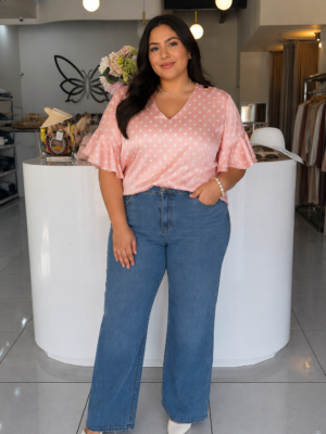 Blusa satinada en tono rosa pastel JT0775
