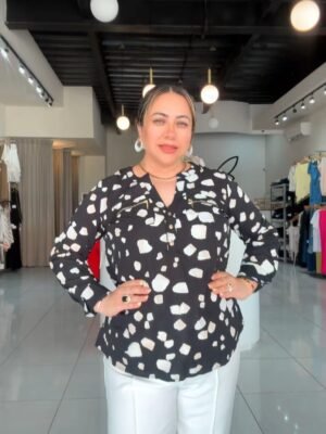 Blusa elegante estampado abstracto XT24007