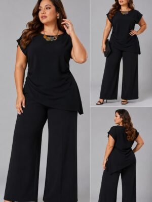 Blusa Curvy Asimétrica Negra