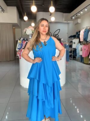 Vestido Largo de Capas