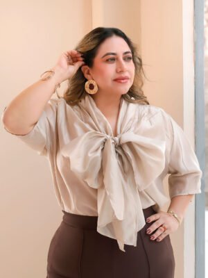 Blusa elegante con moño al frente JT0895