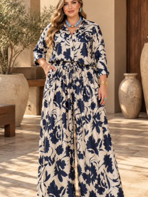 Set Floral Elegance Azul Marino